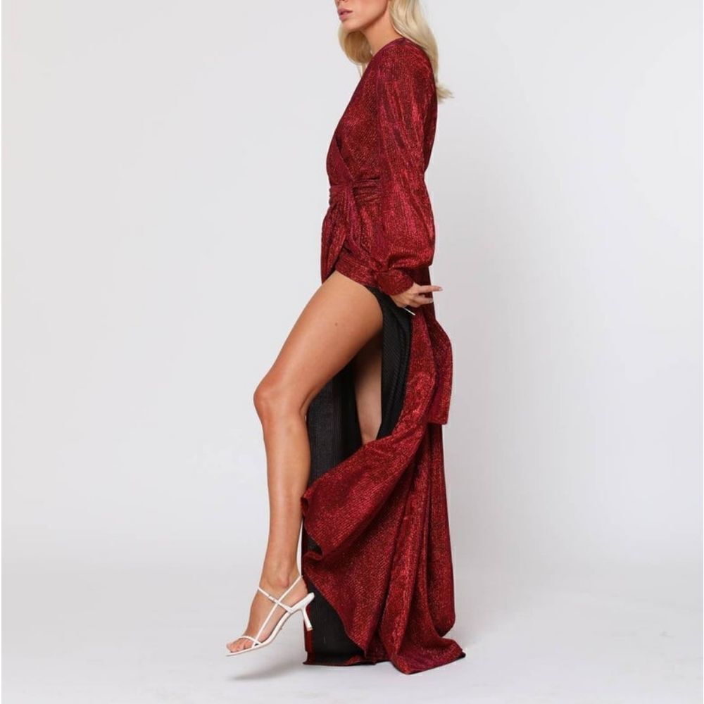Glittered Wrap Maxi Dress